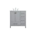 thumbnail image 3 of Elegant Decor Irene 32" Solid Wood and Stone Single Bathroom Vanity in Gray, 3 of 8