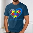thumbnail image 2 of Autism Awareness Shirt Men: Autism Acceptance T Shirt Autism Support Inspirational Short Sleeve Tee Tops(Dark Blue,M), 2 of 4