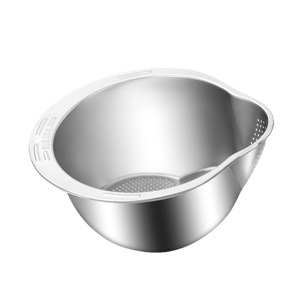 Rice Washer Strainer Bowl Stainless Steel Rice Washing Bowl