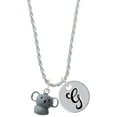 thumbnail image 1 of Delight Jewelry Resin Koala Bear Silvertone Script Initial Disc - G - Charm Necklace, 20"+3", 1 of 4