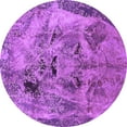 thumbnail image 1 of Ahgly Company Machine Washable Indoor Round Oriental Purple Industrial Area Rugs, 3' Round, 1 of 4