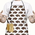 thumbnail image 2 of White Buffalo Pattern Apron-Garden Aprons for Women with Pockets-Cotton Linen Waterproof Kitchen Cooking Gardening Aprons Adjustable for Kitchen,Cooking,BBQ and Salon 33x27 Inch, 2 of 7