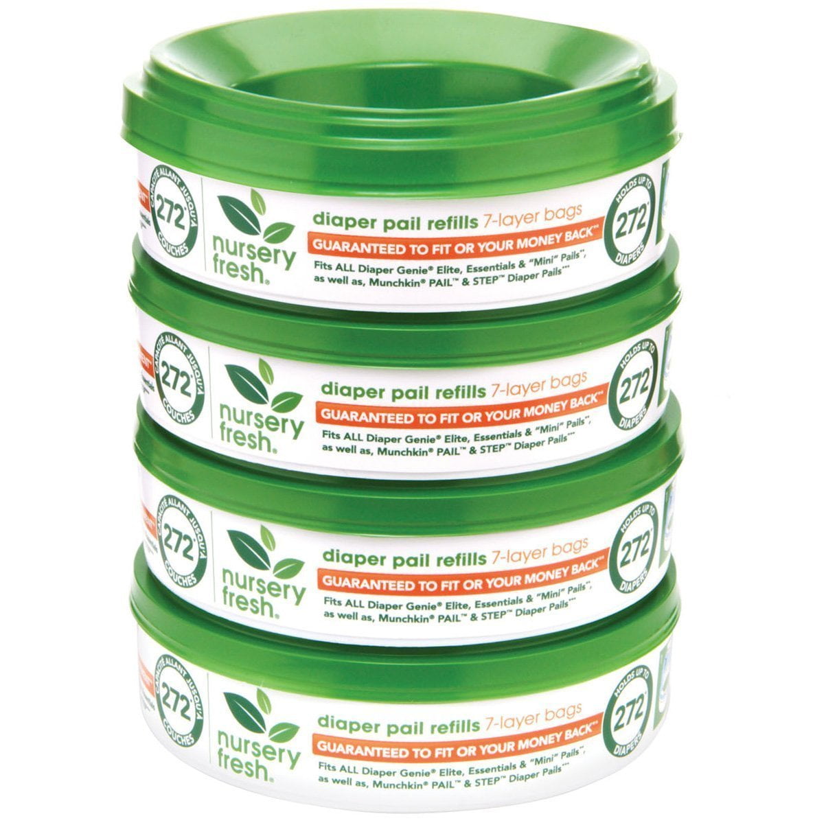 Nursery Fresh Refill for Diaper Genie and Munchkin Diaper Pails, 1088 Count (Pack of 4