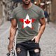 thumbnail image 1 of Tops para hombre, blusas y camisas de cuello redondo y manga corta para hombre. Camiseta de cuello redondo y manga corta con estampado de bandera canadiense para hombre. Blusa de algodón y poliéster p, 1 of 5