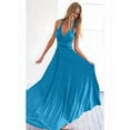 thumbnail image 5 of Women'S Multi-Wear Multi-Rope -Back Strap Dress Solid Color High Waist Sleeveless Maxi Dress Water Blue S, 5 of 7