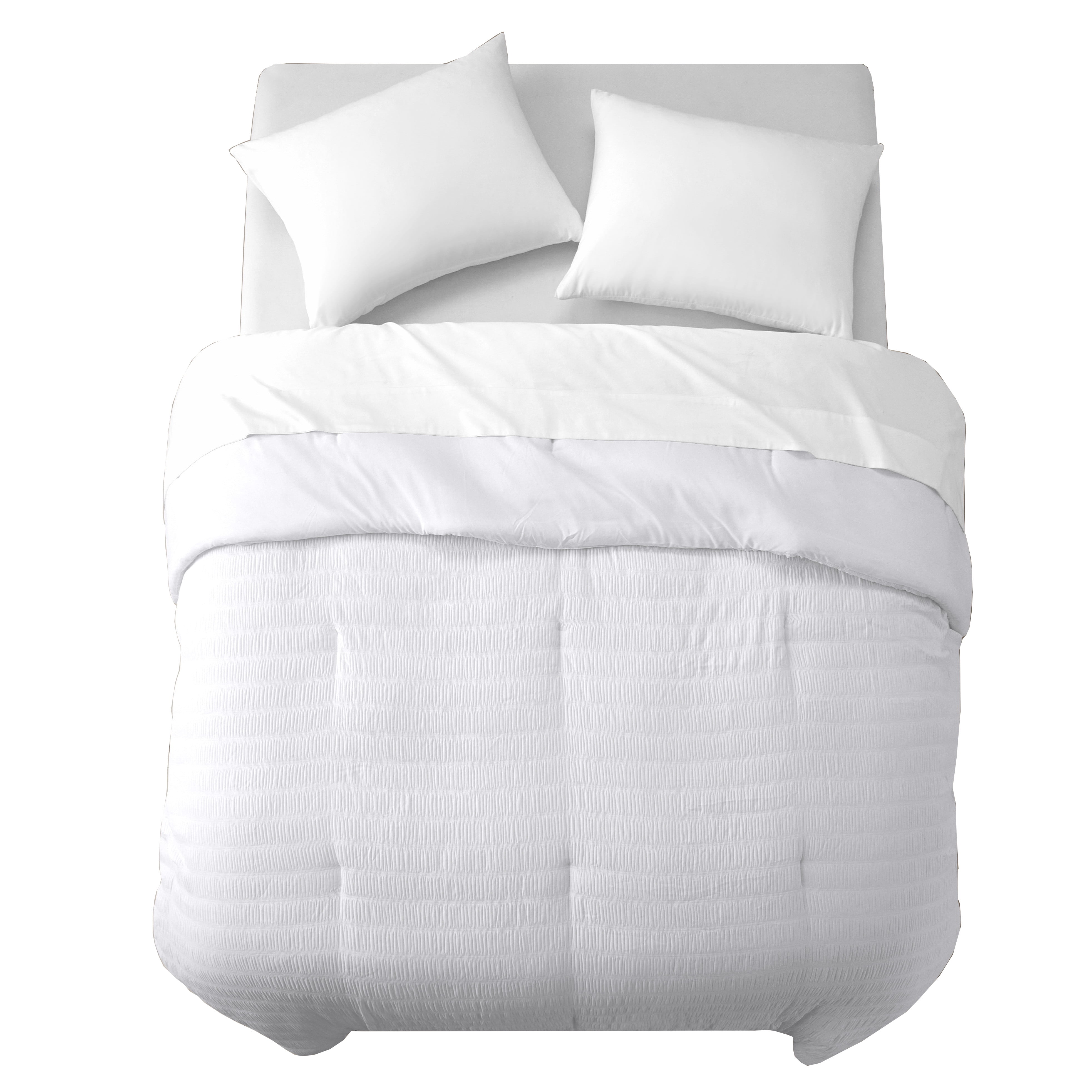 Style House White Crinkle Comforter for Teens Adults Seniors, King