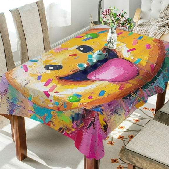 BZSMCE Square Tablecloth Sweet Delight Pattern Tableclothes