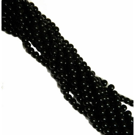 Onyx Loose Gemstone Beads Strand - 8mm Synthetic Black Onyx Round, Loose Beads, 40 cm 15 inch Gemstone