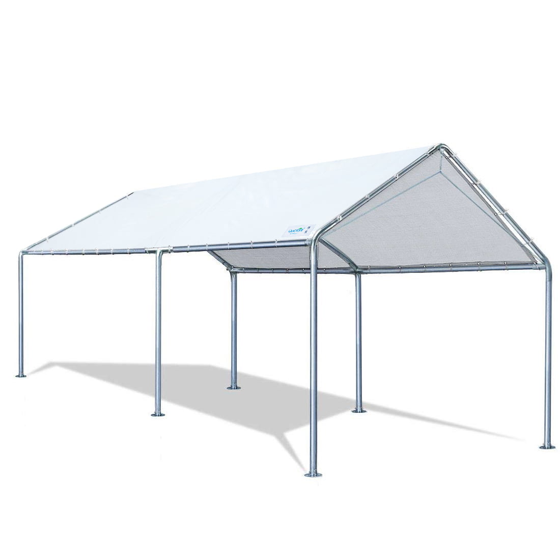 10 x 20Ft Steel Carport Car Port Canopy Tent Sun Shelter Canopy Heavy Duty White