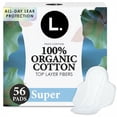 thumbnail image 2 of (4 pack) L. Ultra Thin Pads, Organic Cotton Top Layer, Super, 56 count, 2 of 13
