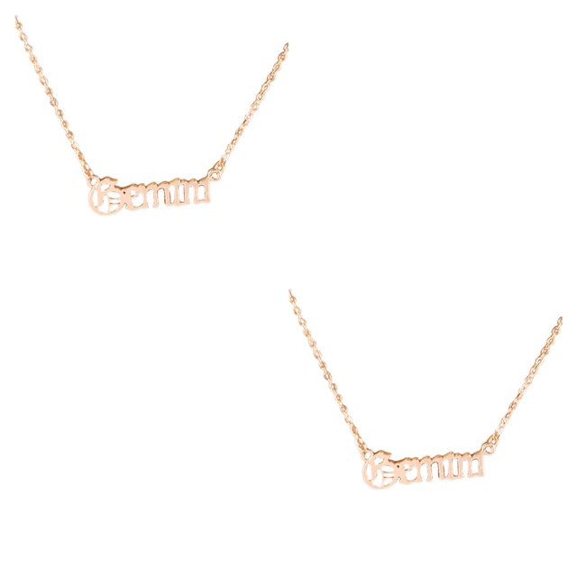Jumpingount Collar del zodiaco con abalorio de letras, creativo, elegante, cómodo con colgante de tarjeta de exhibición para amantes, regalos del Type8 NO8