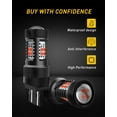 thumbnail image 3 of AUXITO 7443 LED Bulb Red 7440 7444 W21W T20 for Brake Light, Tail Light 14-SMD 3030 Chipsets LED Bulbs,Pack of 2, 3 of 7