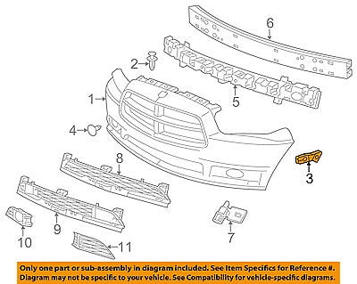 57010287AC Dodge CHRYSLER OEM Charger Front Bumper-Cover Support Bracket Left