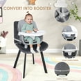 thumbnail image 6 of LINLUX Wood Baby High Chair, 7 in 1 Convertible Highchair, Infant Feeding Chair, Toddler Chair Gray, 6 of 14