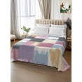 thumbnail image 2 of Abstract Colorful King Size Flat Sheet, Wrinkleproof & Fadeproof Cooling Flat Bed Sheet Only, Modern Geometric Grunge Art Ombre Breathable Soft Bedding Top Sheets 105 x 98 Inches, 2 of 8