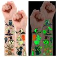 thumbnail image 1 of 250 estilos de suministros para fiestas de Halloween que brillan, tatuajes temporales luminosos para Halloween, 1 of 7