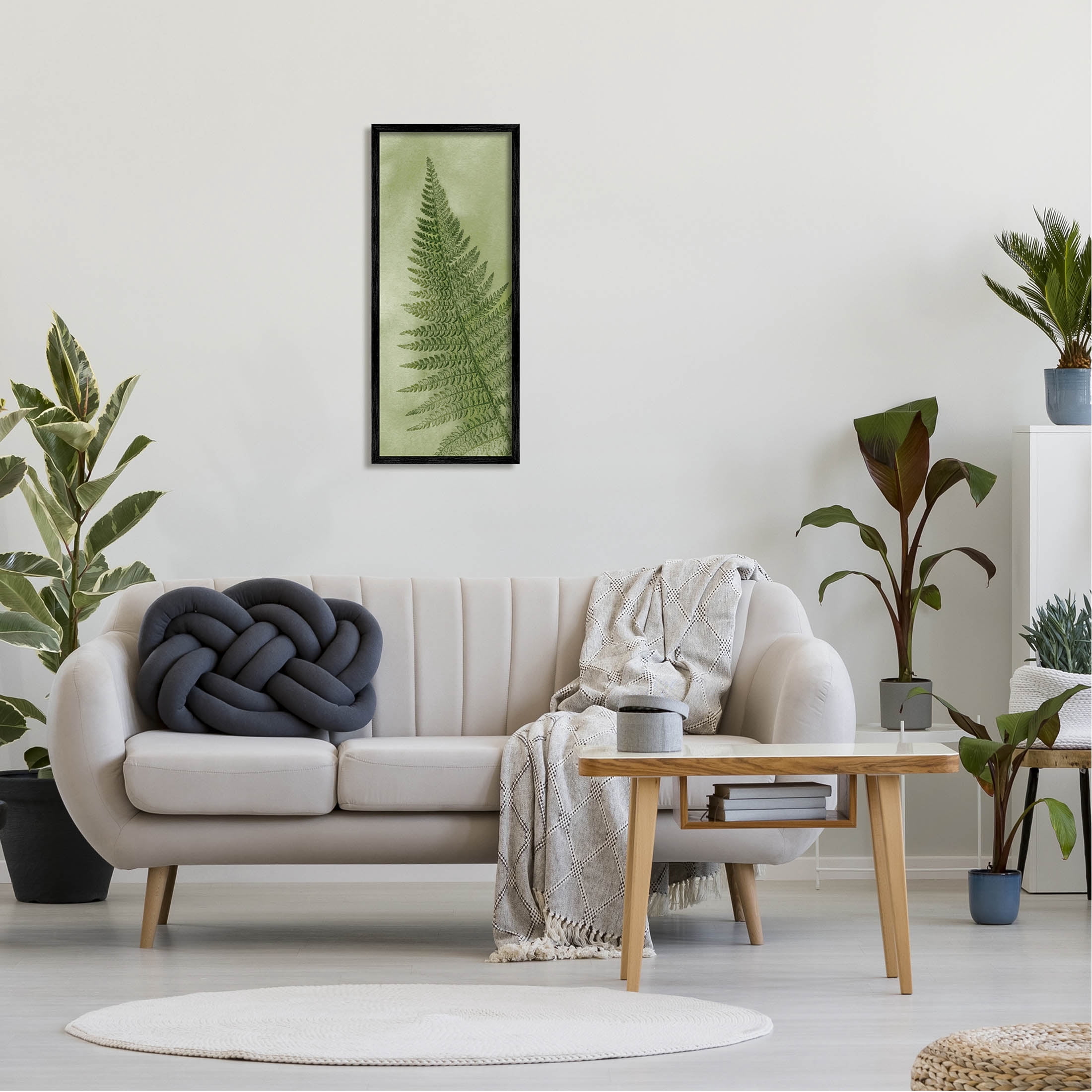Detailed Green Fern Leaf Botanical & Floral Graphic Art Black Framed Art Print Wall Art