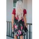 thumbnail image 1 of ABPHQTO Mini vestido cruzado con escote en V floral burdeos para mujer, 1 of 5