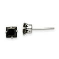 thumbnail image 1 of Sterling Silver Black CZ 5mm Square Post Earrings, 1 of 2