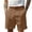Z174Brown, variant on Men's Smart Casual Pleated Shorts High Waist Cotton Linen Summer Lightweight Wrinkle Resistant Rolled Hem Shorts for Commute Weekend Outings Navy XL