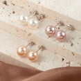 thumbnail image 6 of Lancharmed Silver Plated Earrings for Mother,Three Pairs of Pearls Earring Gifts for Mom, 6 of 8