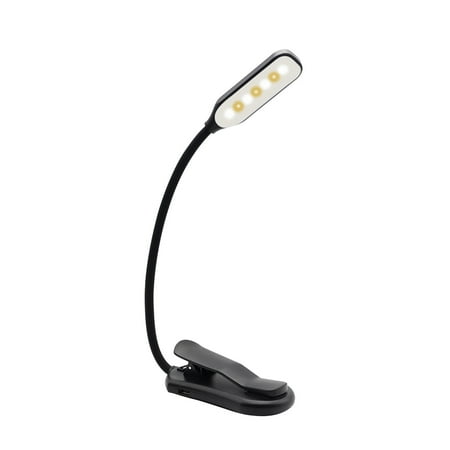 Rechargeable Clip-On Book Reading Light USB LED Eye-Care Reading Lamp with Flexible Gooseneck for Reading in Bed Book Desk Travel