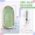 thumbnail image 5 of Key Fob Cover Compatible with Fit for Honda Accord Civic CR-V HR-V Pilot Passport Ridgeline Keychain Case Holder Protector,Gold-green, 5 of 6