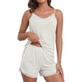 thumbnail image 4 of MINTREUS Womens Cami Pajamas Sets 2 Piece Camisole Lounge Pjs Set Lace Trim Sleepwear with Shorts, 4 of 9