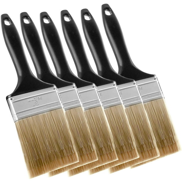 ZEONHAK 6 Packs 3 Inch Paint Brushes, Plastic Handle Painting Brush