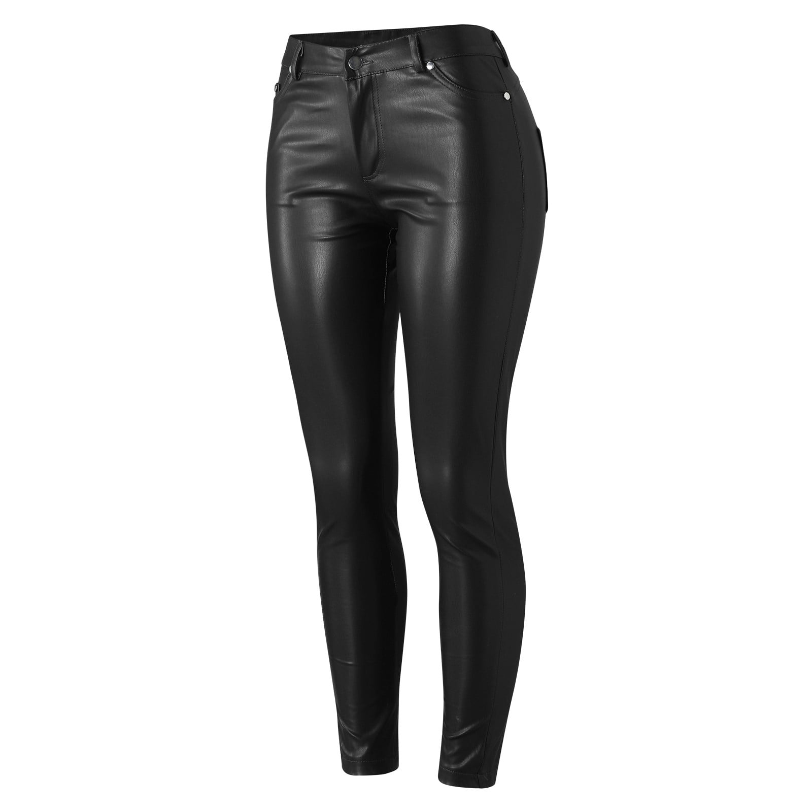 iHPH7 Leather Leggings for Women Faux Leather Leggings Pleather Leggings High Waist Tummy Control Leggings Womens Leather Pants Faux Leather Pants Womens Faux Leather Leggings Black M