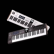 Arturia KeyLab Essential Mk3 61-Key USB MIDI Controller Keyboard, White 231531 Bundle and OnStage MDC-5 5-Ft Male-to-Male MIDI Cable