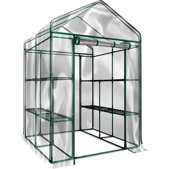 ZXNYH HC-4202 Walk-In Greenhouse- Indoor Outdoor with 8 Sturdy Shelves-Grow Plants, Seedlings, Herbs, or Flowers In Any Season-Gardening Rack