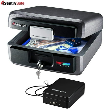 - SentrySafe Waterproof Fire Resistant Chest HD2100 Bonus Includes SentrySafe P005C Compact Portable Security Safe