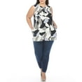 thumbnail image 2 of White Mark Women's Plus Size Pleated Front Sleeveless Tunic Top, 2 of 6