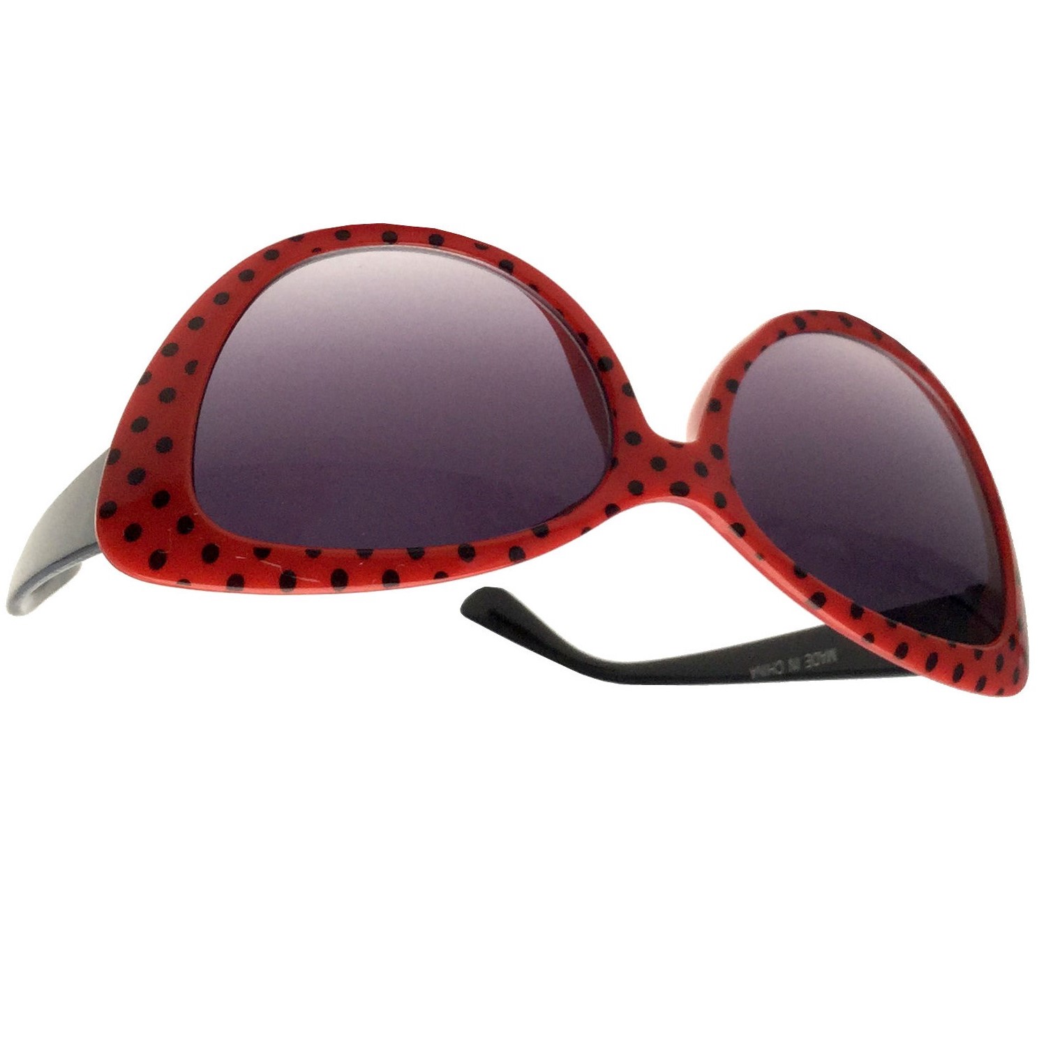 grinderPUNCH GIRLS Kids Fashion Sunglasses Cat Eye Polka Dot 50s/60s Retro Vintage Style Age 2-12 Red - image 4 of 5