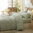 thumbnail image 4 of Ensemble de Housse de Couette en Coton Lavé Toucher Lin Naturel Anti-Froissement Léger Confortable (Très Grand Lin), 4 of 6