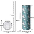 thumbnail image 5 of 20oz Blue Christmas Polar Bear Pattern Skinny Tumblers Stainless Steel Tumbler with Lid and Straw,Vacuum Insulated Double Wall Travel Tumbler Cups with Cleaning Brush for Coffee,Tea, 5 of 6