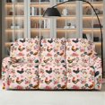thumbnail image 2 of ZIATUBLES Recliner Chair Cover 8 PCS Stretch Reclining Couch Covers for 3 Cushion Reclining Sofa with Storage Pockets Soft Fitted Furniture Protector for Living Room, Rooster Flower Pink, 2 of 9