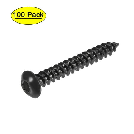 

Uxcell Hex Socket Self Tapping Screws M4 x 30mm Carbon Steel Wood Screw 100pcs