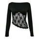 thumbnail image 2 of Top corto de manga larga y cuello cuadrado para mujer - Camiseta básica ajustada lisa - Entrenamiento/yoga - Tallas S-L, 2 of 5