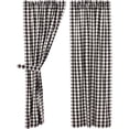 thumbnail image 3 of VHC Brands Annie Buffalo Check Cotton Farmhouse Curtains Rod Pocket Tie Back(s) Panel Pair, 63x36, Black, 3 of 8
