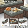 thumbnail image 2 of ELPOSUN Patio Furniture Set with Fire Pit Table, 6 Pieces Outdoor Patio Sofa Set with Fire Pit Table, Wicker Rattan Outdoor Conversation Set with Ottoman for Poolside, Backyard, Dark Gray, 2 of 11