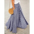 thumbnail image 5 of Gingham Long Skirts for Women Maxi Plaid Skirt A Line High Waist Summer Skirts Casual Trendy Blue M, 5 of 7