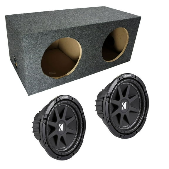 Kicker Car Audio Dual 10" Loaded Subwoofer Box With Two C10 Subs Package New