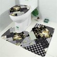 thumbnail image 2 of Pioneer Flower Floral Print Pattern Bathroom Rugs Sets 3 Piece,Toilet Cover Set,Absorbent Non Slip Bathroom Mats Sets with U-Shaped Contour Rug Toilet Rug Set, 2 of 5