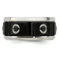 thumbnail image 6 of Edward Mirell Black Titanium Stainless Steel Silver Bezel Black Spinel Ring, 6 of 9