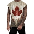 thumbnail image 2 of Camiseta sin mangas de cuello redondo para hombre, informal, a la moda, con estampado, sin mangas, deportiva, de poliéster, 2 of 5