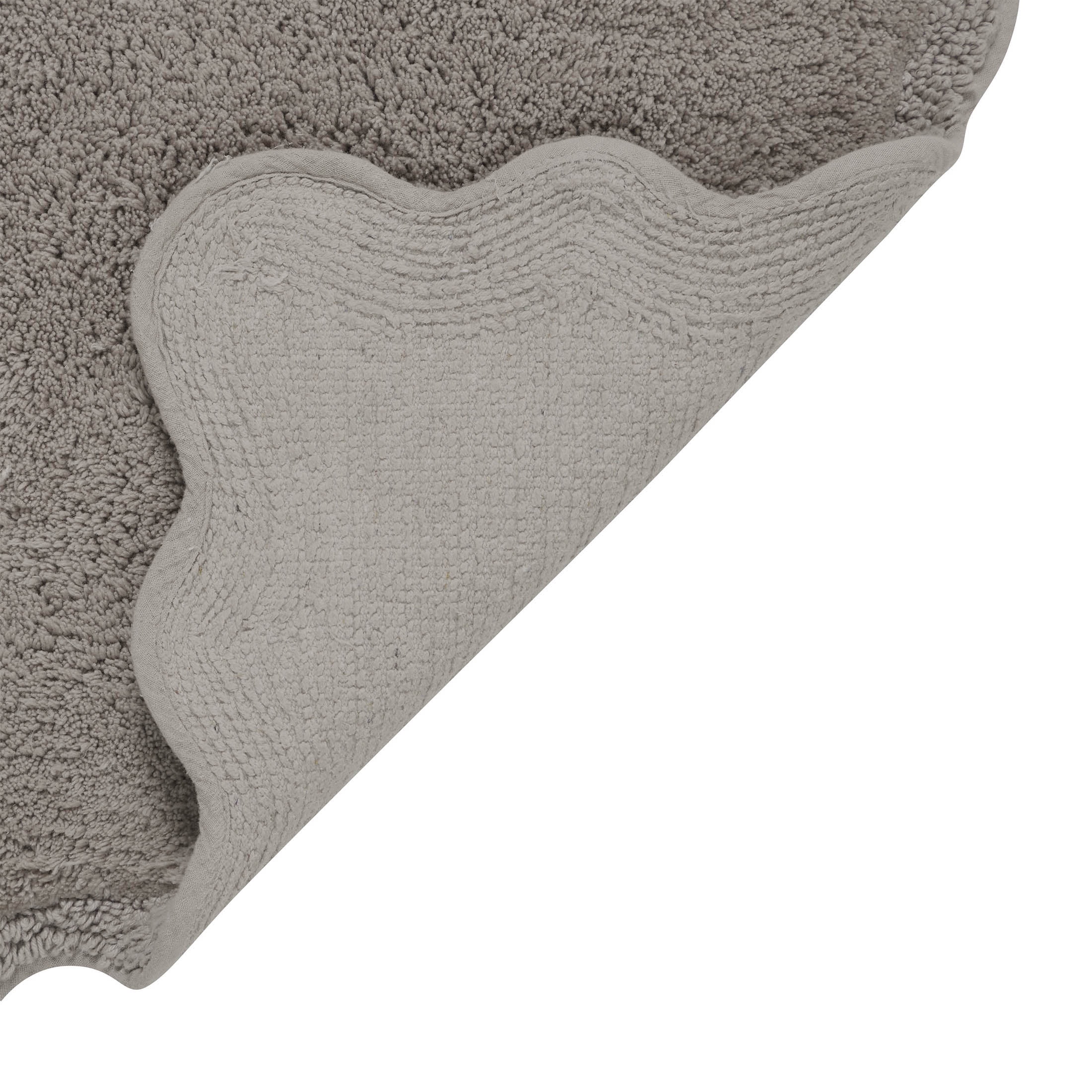 VCNY Home Scallop Taupe Cotton Bath Rug, 17" x 24"