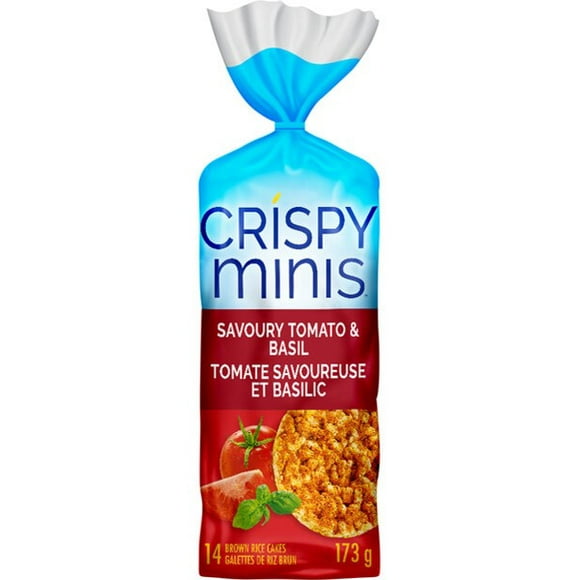 Quaker Crispy Minis Savoury Tomato & Basil Flavour Large Brown Rice Cakes