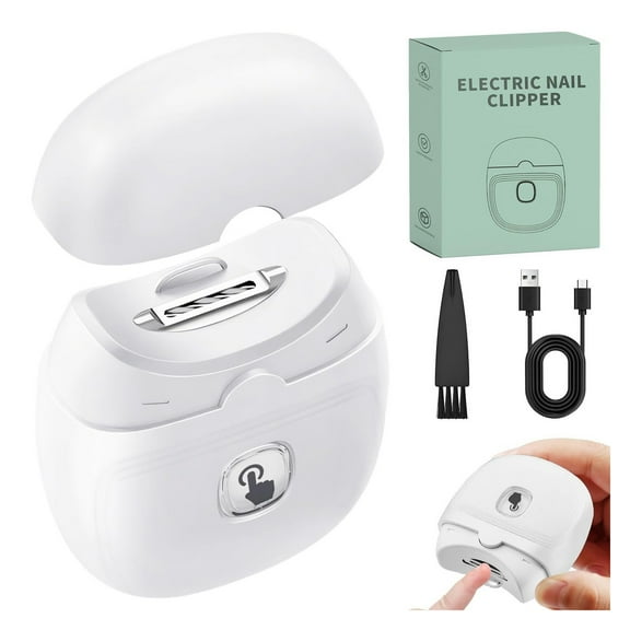 Electric Nail Clipper, Electric Nail Clippers with LED Light & 2 Speeds, Type-C Rechargeable Electric Nail Trimmer, Electric Nail Clippers for Adults Seniors Baby Children